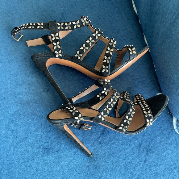 Alaïa Women's Black Heeled Suede Sandals Size 40 - Picture 5 of 7